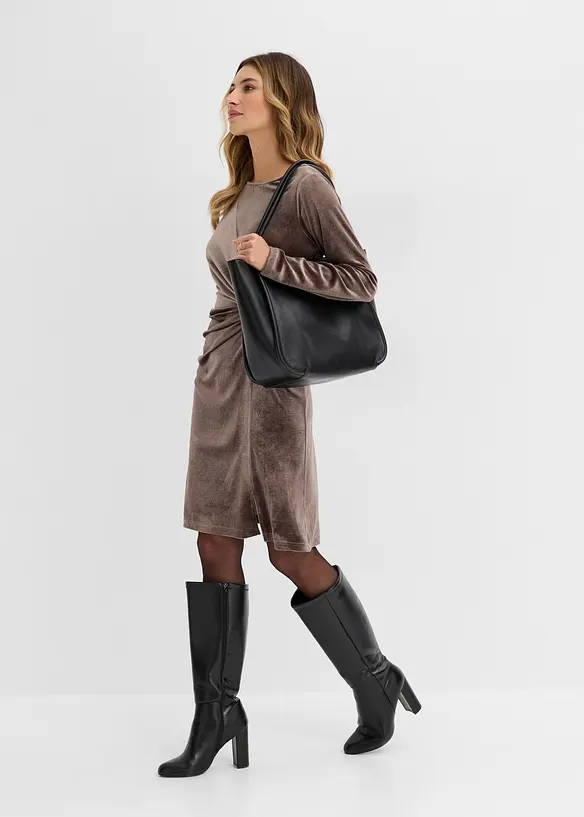 Jerseykleid aus softem Samt, bonprix