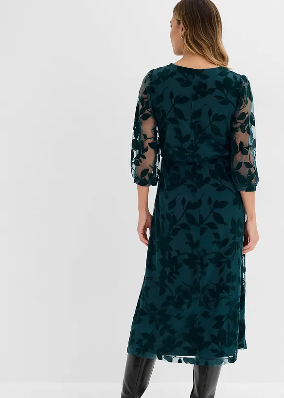 Midikleid mit Flockprint, bonprix