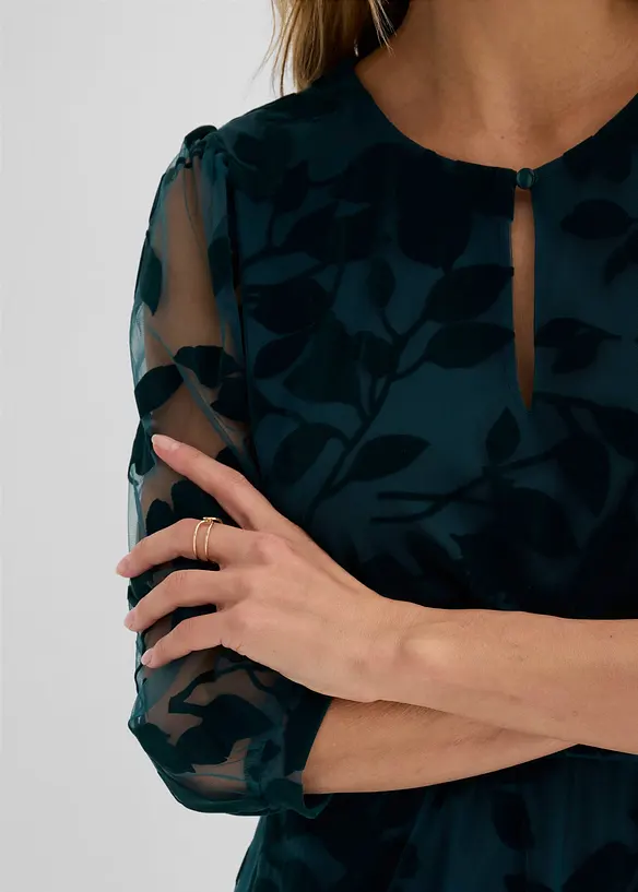 Midikleid mit Flockprint, bonprix