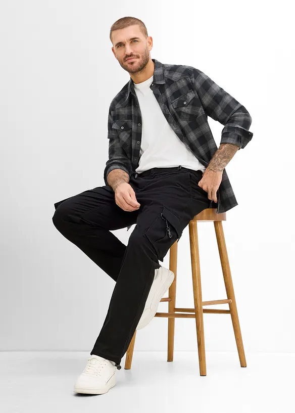 Pantalon cargo chaud &agrave; taille confortable et base r&eacute;glables, bonprix