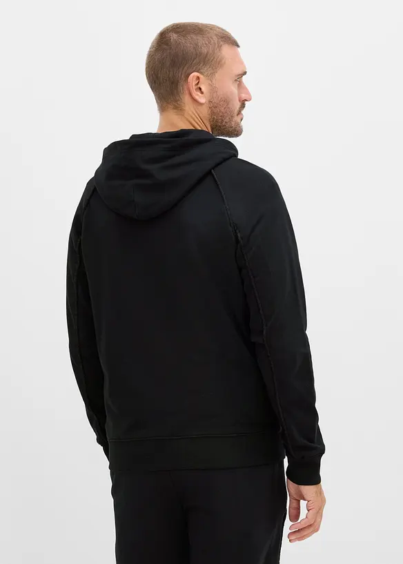 Sweat zipp&eacute; &agrave; d&eacute;tails contrastants, 100% coton, bonprix