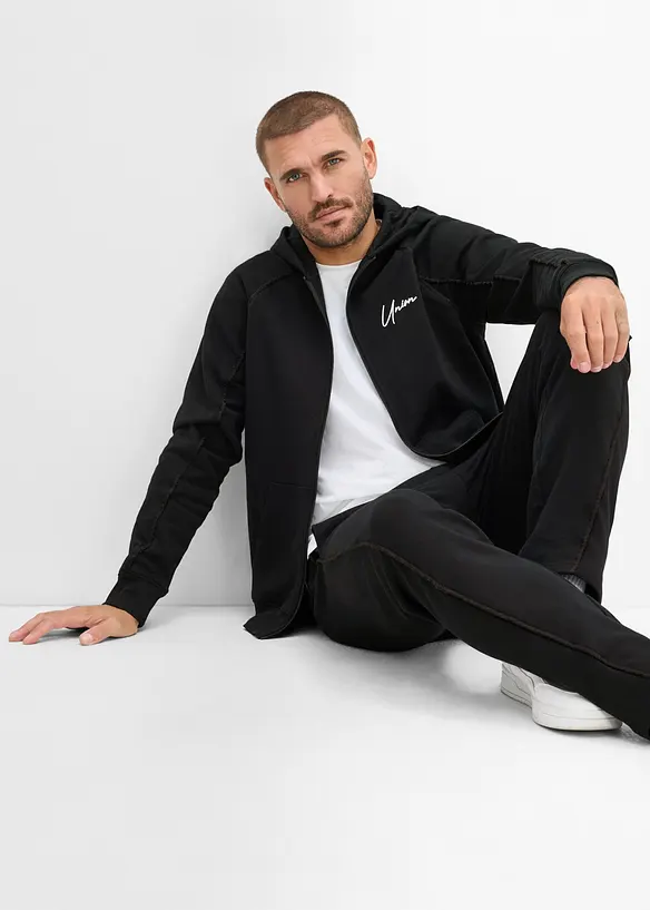 Sweat zipp&eacute; &agrave; d&eacute;tails contrastants, 100% coton, bonprix