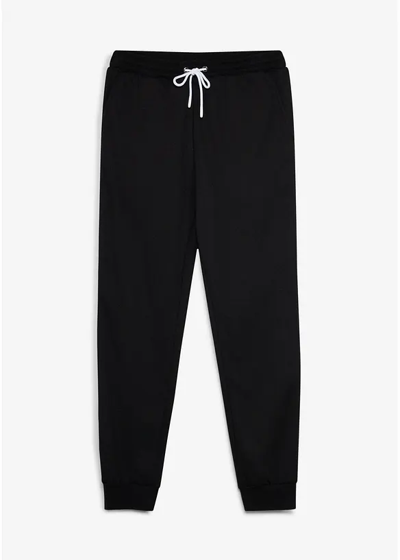 Pantalon de jogging &agrave; d&eacute;tails contrastants, 100% coton, bonprix
