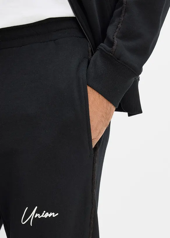Pantalon de jogging &agrave; d&eacute;tails contrastants, 100% coton, bonprix