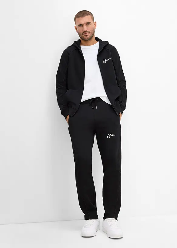 Pantalon de jogging &agrave; d&eacute;tails contrastants, 100% coton, bonprix