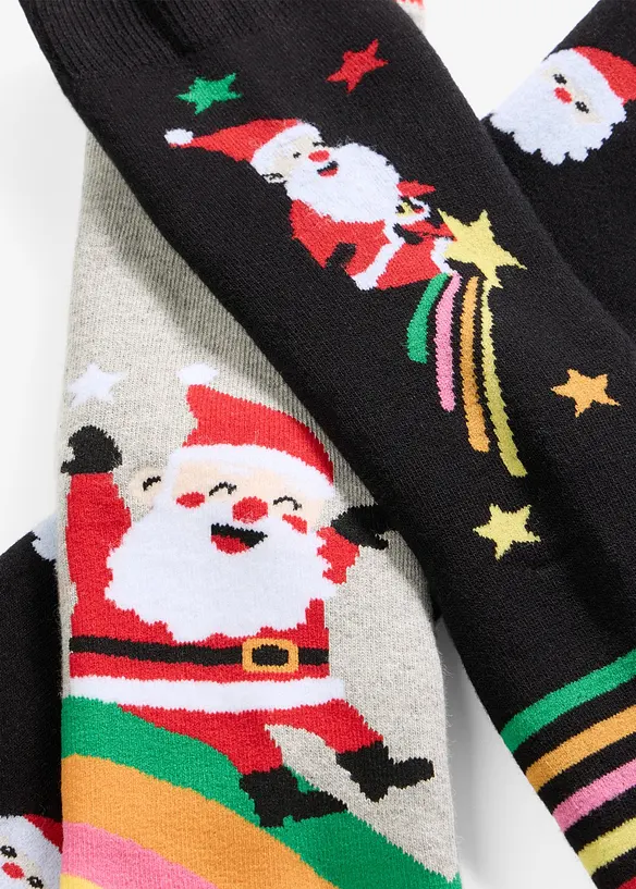 Thermo Socken mit Weihnachtsmotiv und Innenfleece (3er Pack), bonprix