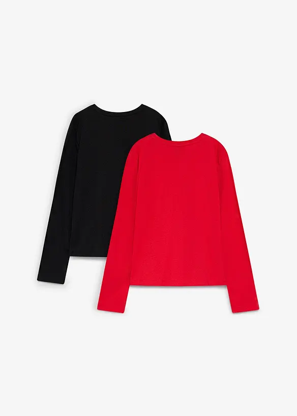 Lot de 2&nbsp;T-shirts manches longues &agrave; motifs de No&euml;l, bonprix