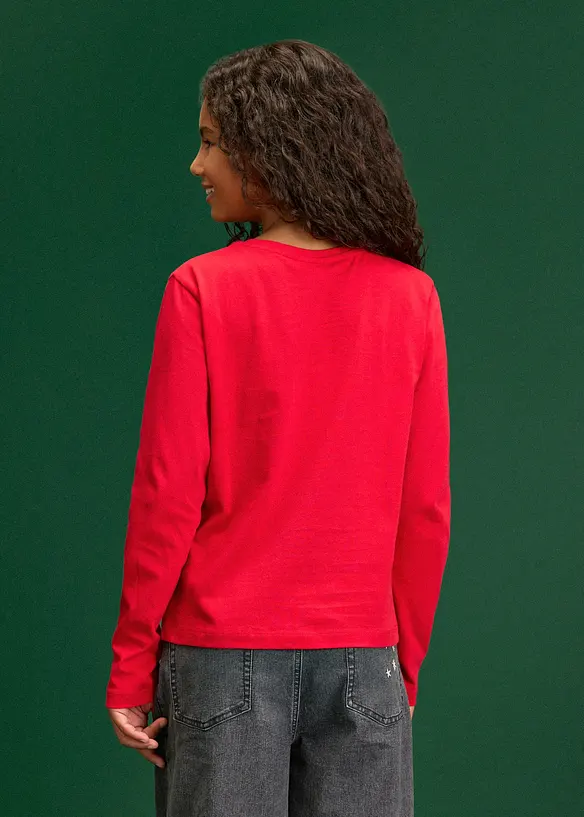 Lot de 2&nbsp;T-shirts manches longues &agrave; motifs de No&euml;l, bonprix