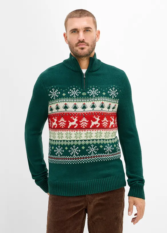 Norweger-Pullover mit Stehkragen, bonprix
