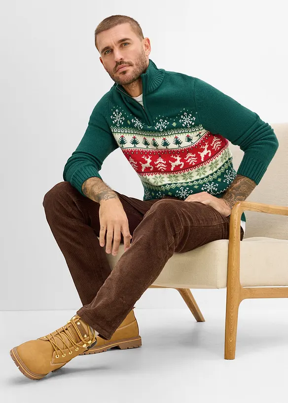 Norweger-Pullover mit Stehkragen, bonprix