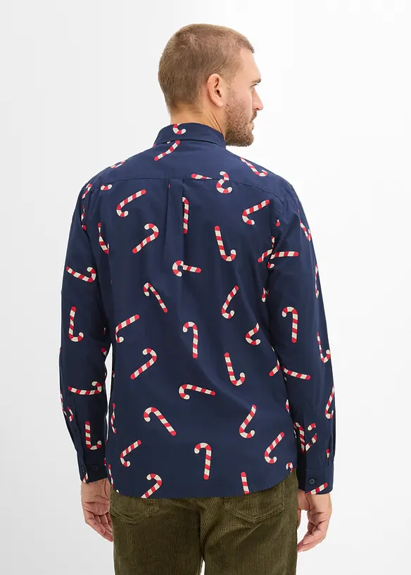Chemise manches longues de No&euml;l en coton, bonprix