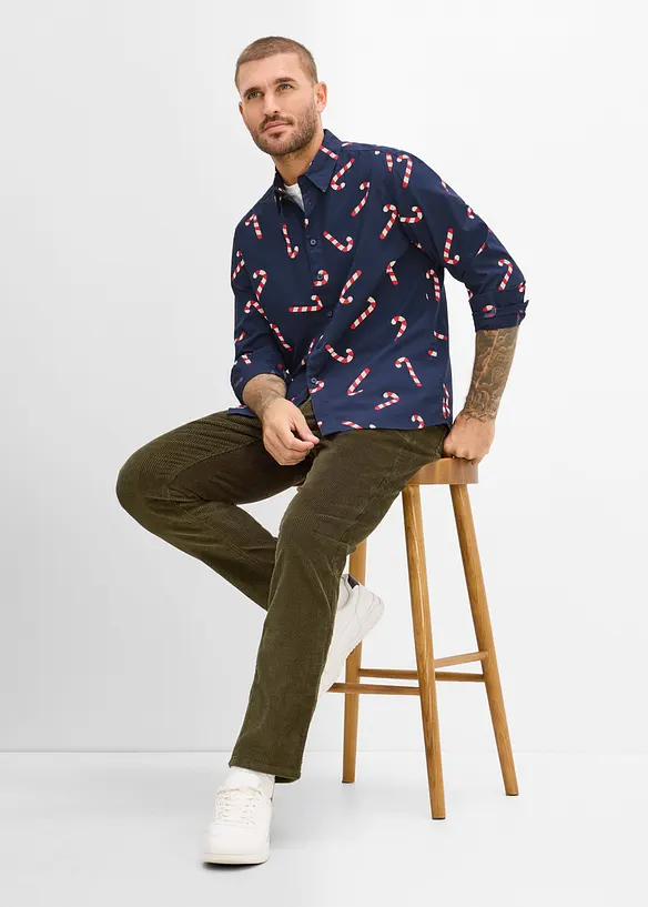 Chemise manches longues de No&euml;l en coton, bonprix