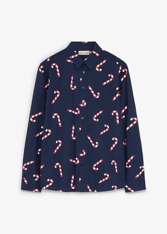 Chemise manches longues de No&euml;l en coton, bonprix