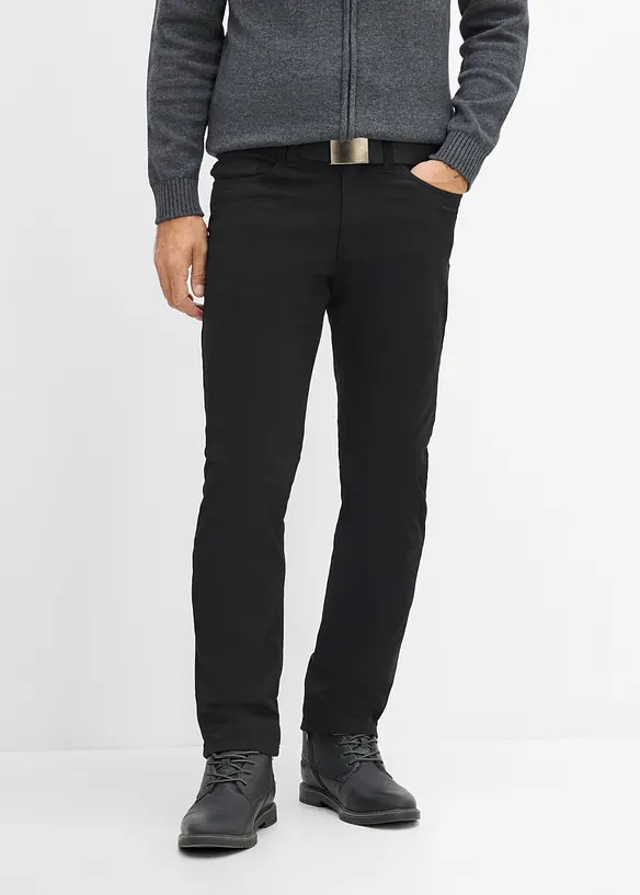 Pantalon thermique Regular Fit avec ceinture, Straight, bonprix