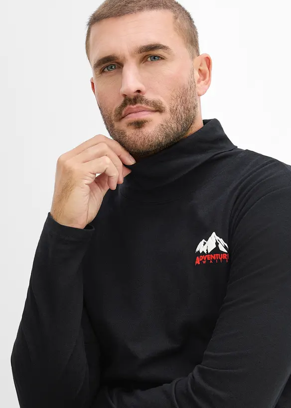 T-shirt col roul&eacute; 100% coton, bonprix
