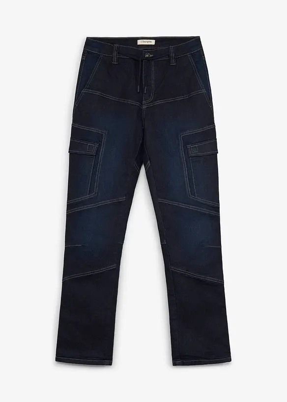 Jean cargo thermique Regular Fit &agrave; taille extensible r&eacute;glable, Straight, bonprix
