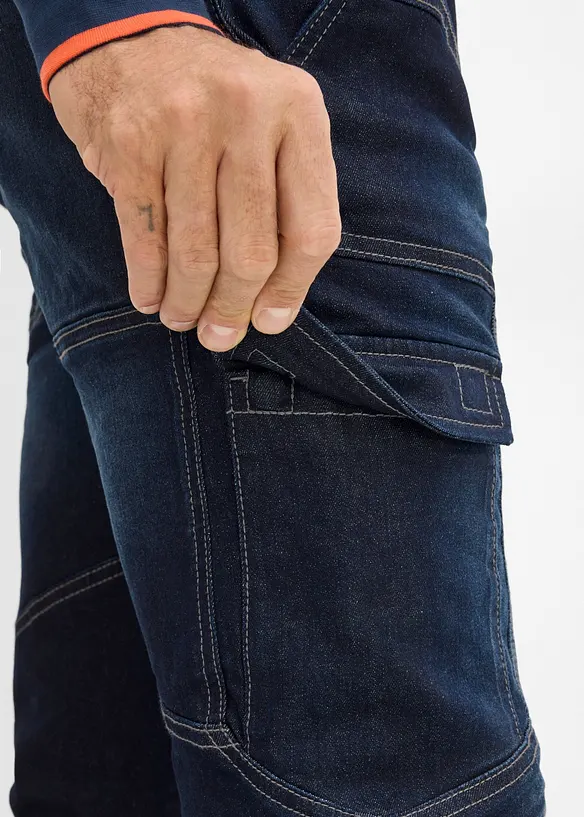 Jean cargo thermique Regular Fit &agrave; taille extensible r&eacute;glable, Straight, bonprix