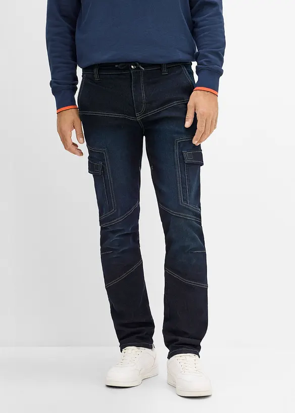 Jean cargo thermique Regular Fit &agrave; taille extensible r&eacute;glable, Straight, bonprix