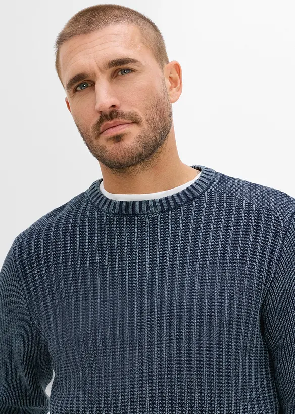 Pull en grosse maille, style used, 100% coton, bonprix