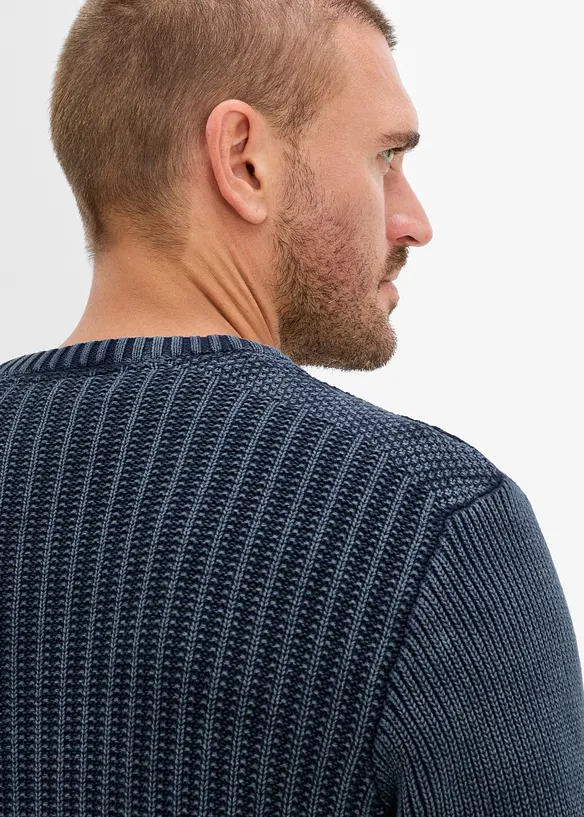 Pull en grosse maille, style used, 100% coton, bonprix