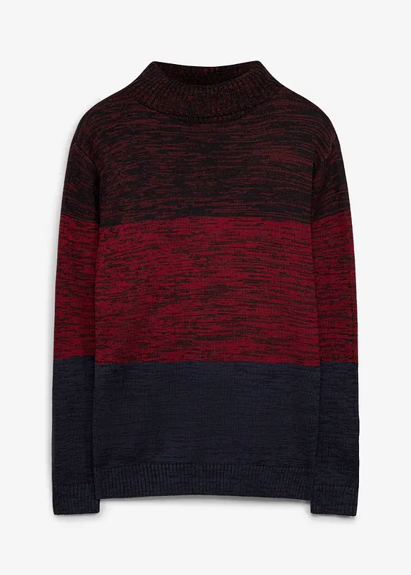 Pull col roul&eacute; en coton m&eacute;lang&eacute; doux, bonprix