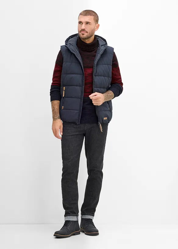 Pull col roul&eacute; en coton m&eacute;lang&eacute; doux, bonprix