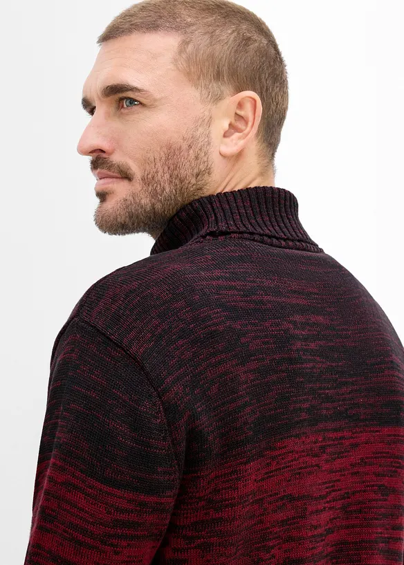 Pull col roul&eacute; en coton m&eacute;lang&eacute; doux, bonprix