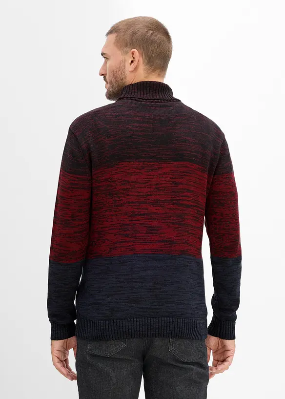 Pull col roul&eacute; en coton m&eacute;lang&eacute; doux, bonprix