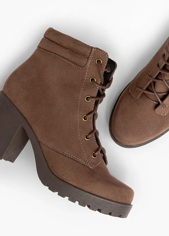 Schn&uuml;rboots mit Blockabsatz, bonprix