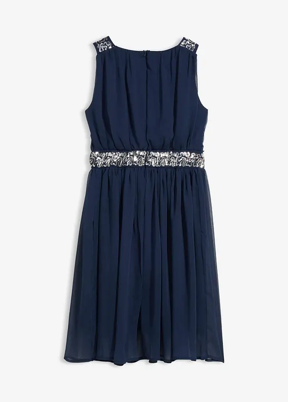 Robe en mousseline avec ceinture orn&eacute;e de sequins, bonprix