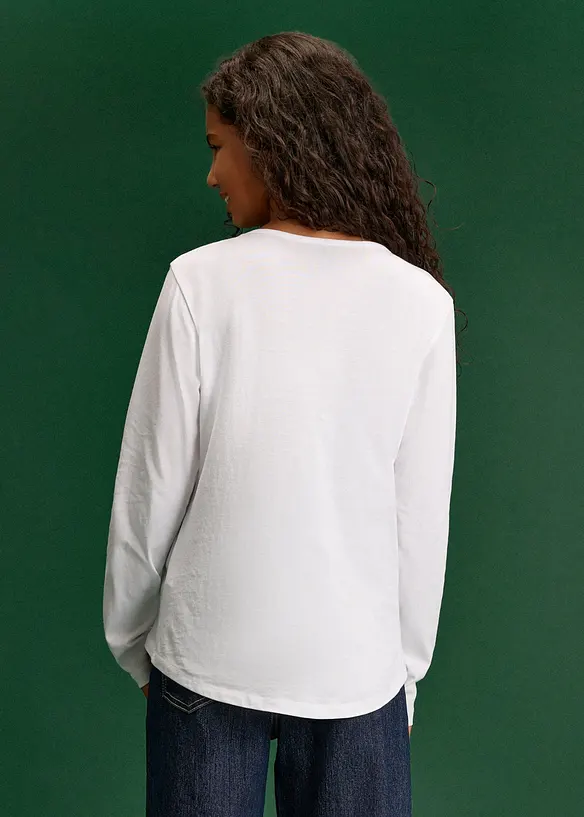 Langarmshirt aus reiner Bio-Baumwolle mit Wendepailletten, bonprix
