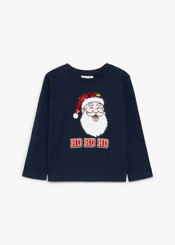 T-shirt manches longues de No&euml;l &agrave; sequins r&eacute;versibles, bonprix