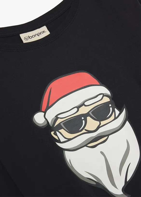 T-shirt manches longues de No&euml;l en coton, bonprix