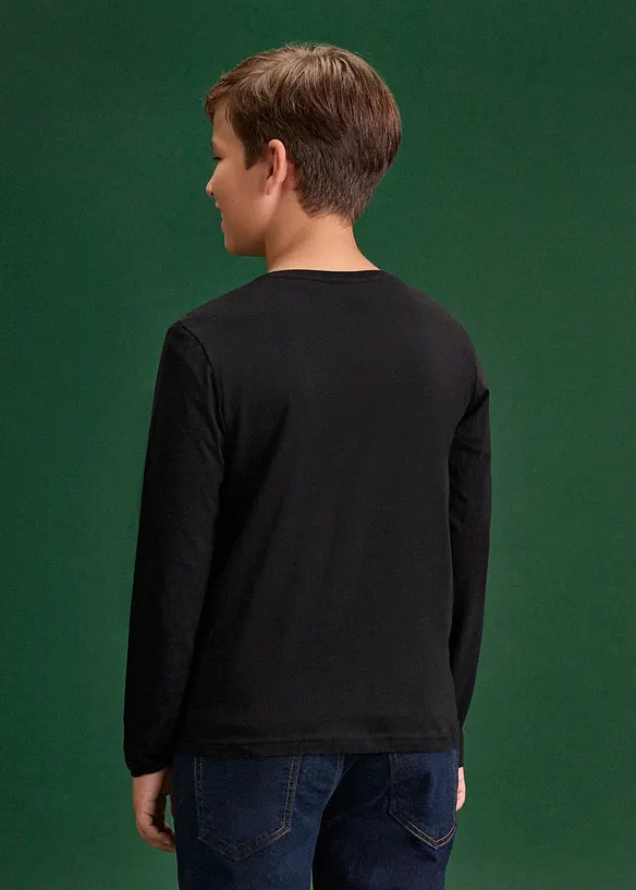 T-shirt manches longues de No&euml;l en coton, bonprix