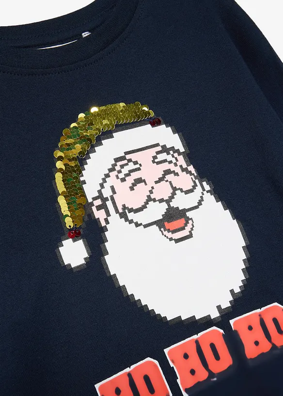 T-shirt manches longues de No&euml;l &agrave; sequins r&eacute;versibles, bonprix
