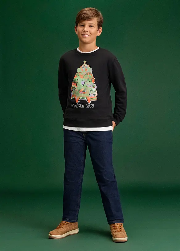 Sweat-shirt de No&euml;l en coton doux, bonprix