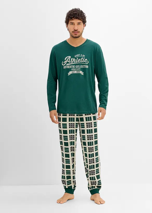 Pyjama aus reiner Bio-Baumwolle mit langen &Auml;rmeln, bonprix