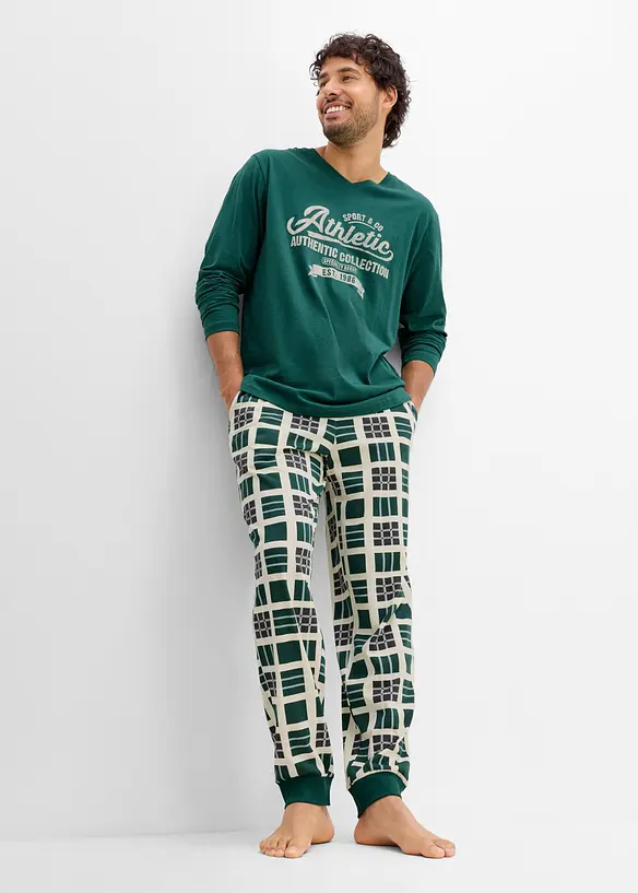 Pyjama aus reiner Bio-Baumwolle mit langen &Auml;rmeln, bonprix