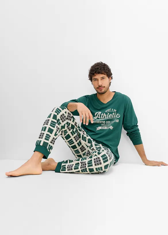 Pyjama aus reiner Bio-Baumwolle mit langen &Auml;rmeln, bonprix