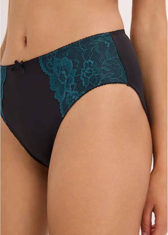 Lot de 3 slips maxi microfibre et dentelle, bonprix