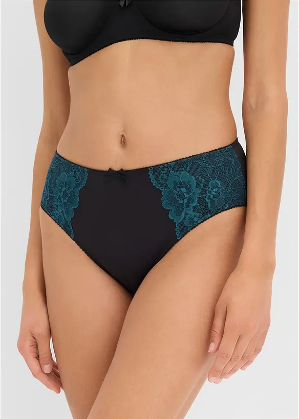 Lot de 3 slips maxi microfibre et dentelle, bonprix