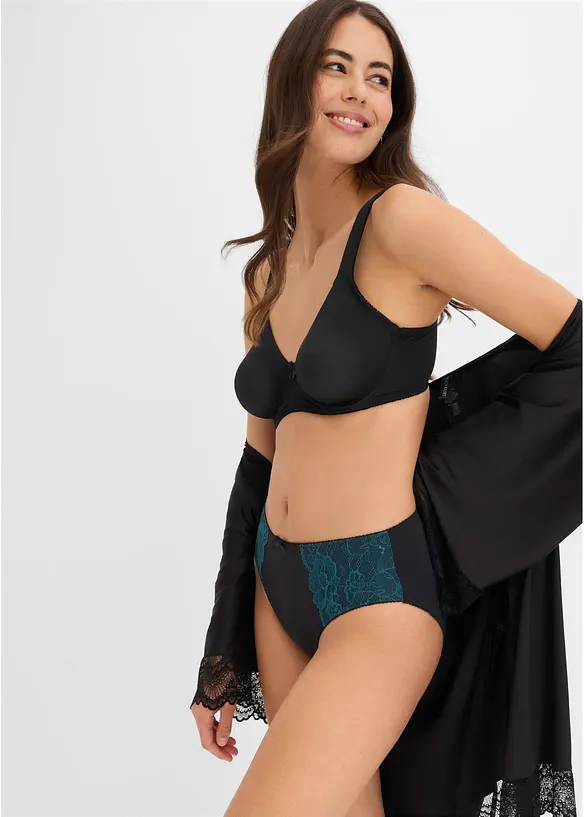 Lot de 3 slips maxi microfibre et dentelle, bonprix