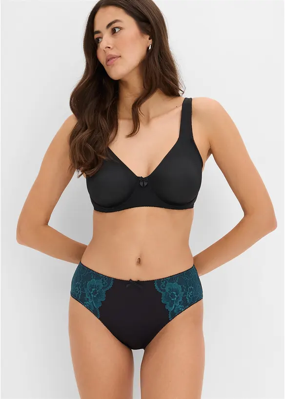 Lot de 3 slips maxi microfibre et dentelle, bonprix