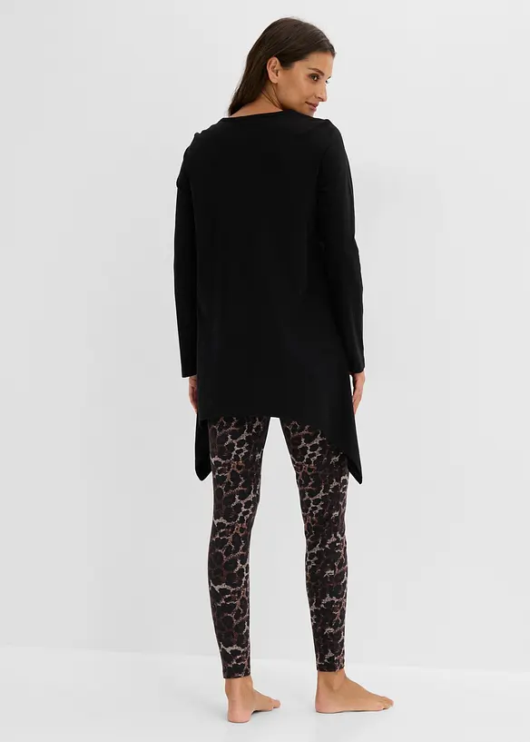 Pyjama aus weicher Baumwolle und Leggings, bonprix