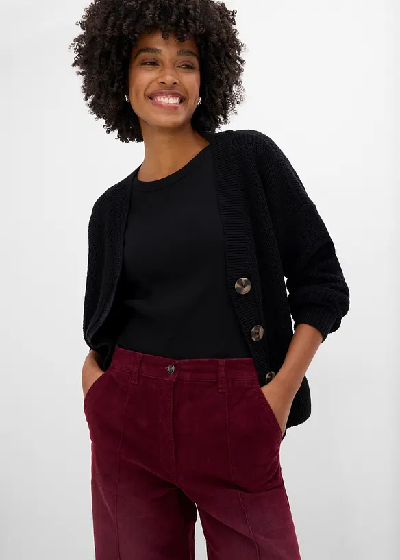 Pantalon en velours c&ocirc;tel&eacute; extensible, bonprix