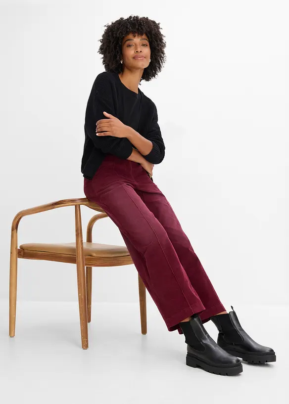 Pantalon en velours c&ocirc;tel&eacute; extensible, bonprix