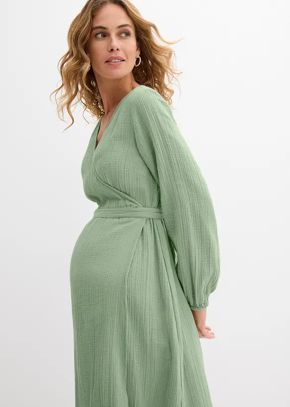 2-in-1 Umstands- und Stillkleid aus Baumwoll-Musselin, bonprix