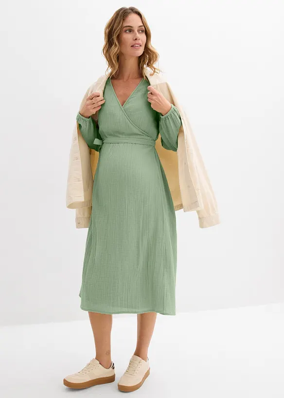 2-in-1 Umstands- und Stillkleid aus Baumwoll-Musselin, bonprix