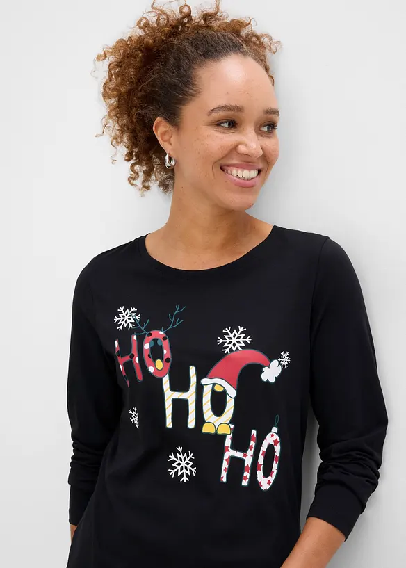 Langarmshirt mit Weihnachtsmotiv, bonprix
