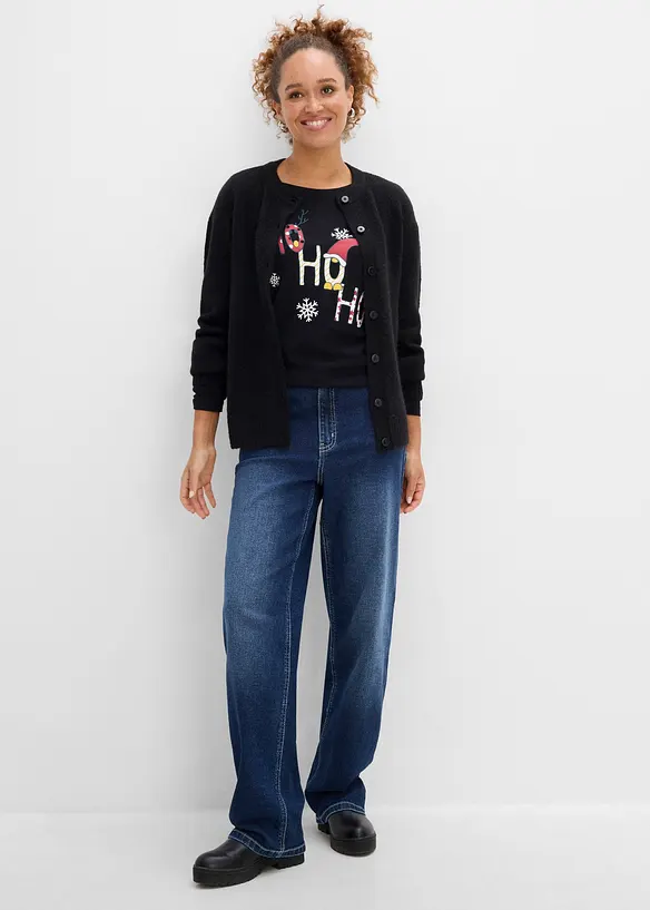 Langarmshirt mit Weihnachtsmotiv, bonprix
